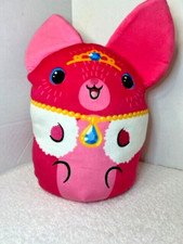 Chachee Jumbo 12" Dogs vs Squirls Pink Plush Bean Bottom