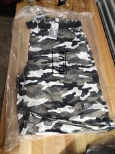 Men's pro club camouflage Cargo Shorts white black and grey size 50