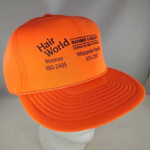 Hair World Hat Florescent Orange All Foam Trucker Snapback Cap Hunting Outdoors