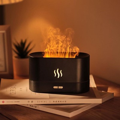 Luftbefeuchter ätherisches Öl Diffusor Schlafzimmer 3D Feuer Flamme Luftbefeuchter Nebel