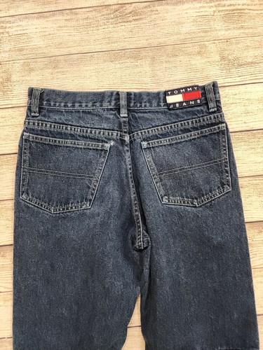 Vintage Tommy Hilfiger Cuffed Logo Boys Jeans Size 16 - Picture 5 of 10