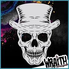 Top Hat Skull - Reusable Airbrush Stencil Template