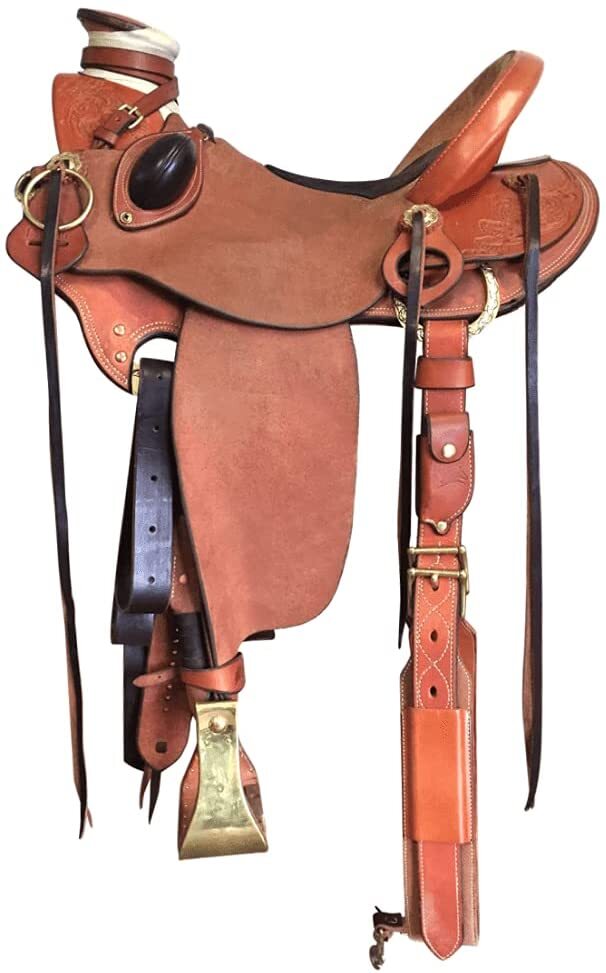 Best Rough out Wade Leather Saddle With Free Matching Tack Set and Cinches.