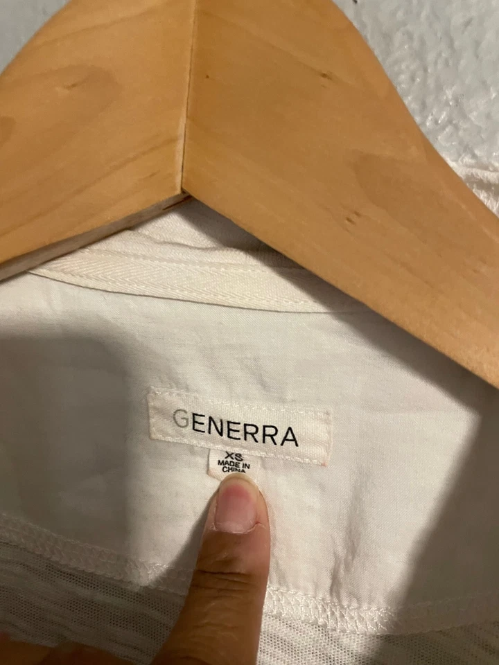 Женский топ Generra с запахом размер XS кремовая бахрома подол расслабленный Coastal Lagenlook - Изображение 2 из 4