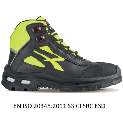 U-Power Form S3 CI SRC ESD Sicherheit Composite Zehenschuhe Leder Stiefel Herren Größe
