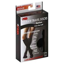 3 Pack MD Ultimate Travel Socks Bamboo Over the Calf Compression MEDIUM
