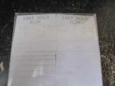 100 White 14K Hanging Earring Cards  2" x 2"
