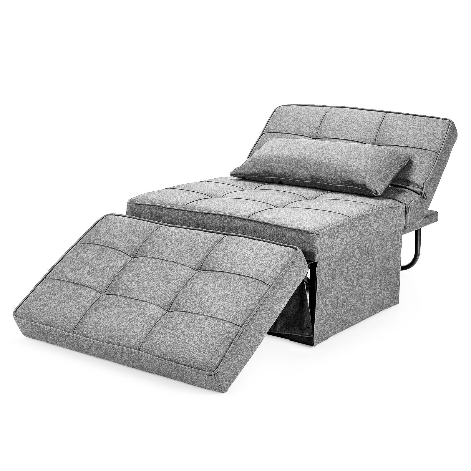 4In1 Convertible Sleeper Sofa Chair Metal Frame Foldable Sofa Bed
