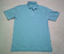Straight Down Polo Golf Shirt Mens Large Blue Striped