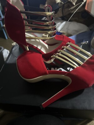 red stiletto heels