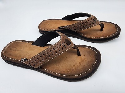 Clarks Collection Brown Braided Thong Sandals Women’s Size M #60469