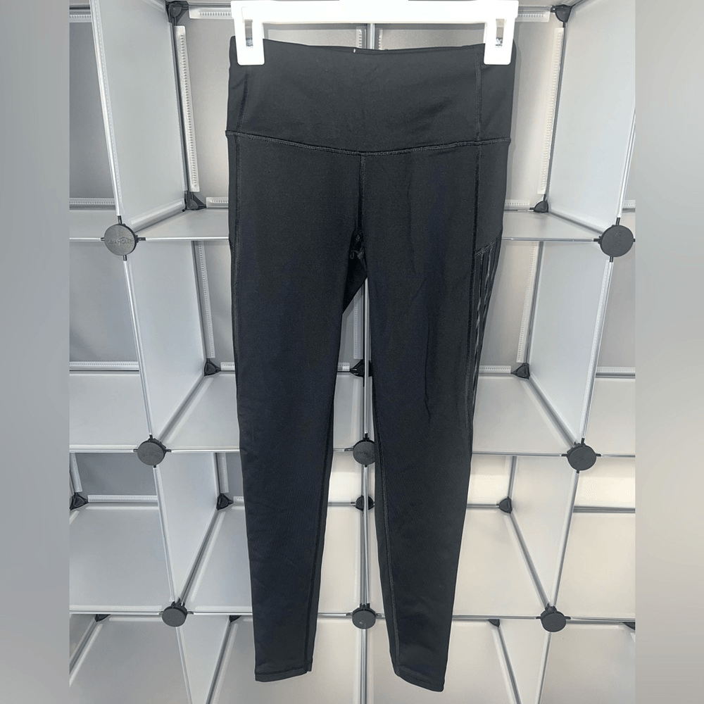 Victoria's Secret Sport Black Sheer Stripe Knockout Yoga Leggings Size XS