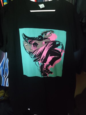 Gorillaz blur murdoc solo guitar pacific large graphic anime band tee shirt