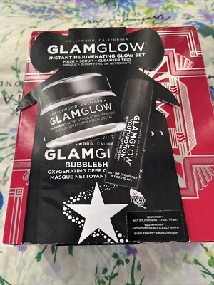 Glamglow Instant Rejuvenating Glow Skincare Set Mask+Serum+Cleanser Trio NIB
