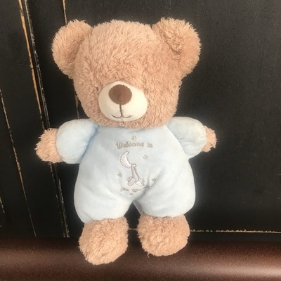 Little Me WELCOME TO THE WORLD Bear Bear 9'' Baby Plush Rattle Stuffed Lovey