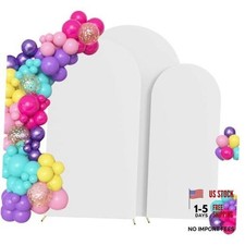6ft,6.6ft,7.2ft Set of 3 Arch Backdrop Cover No Stand 6FT-6.6FT-7.2FT White