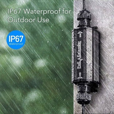 Gigabit PoE+ Power over Ethernet Outdoor  Range Extender - IP67 QUICK SHIP