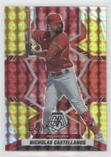 2022 Mosaic Choice Fusion Red & Yellow Prizm Nick Castellanos Nicholas #66 1u6