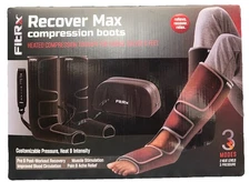 FitRx Recover Max Air Compression Leg & Foot Massager w/Heat Therapy, Travel Bag
