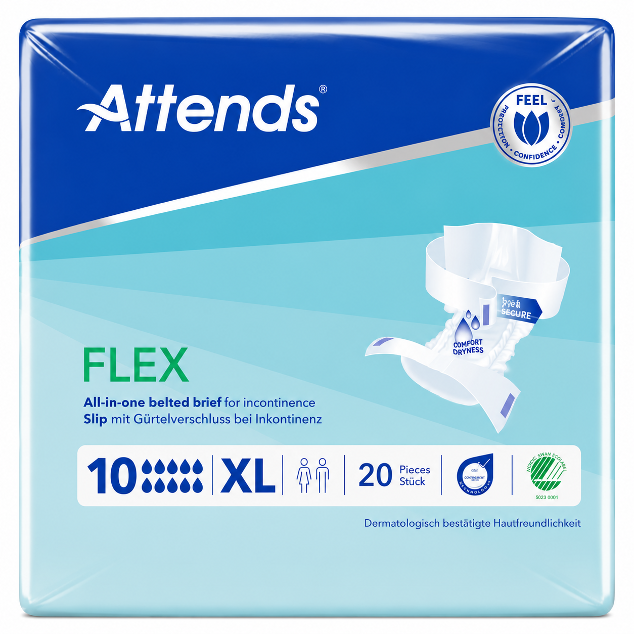20 x Attends Flex 10 | XL |Adult Unisex Incontinence Flex | 1 Pack of 20
