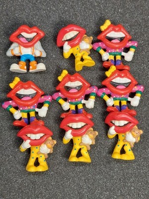 Lot of 9 Vintage 1989 Hardees Applause Tang Hot Mouth Lips 2'' PVC Figures