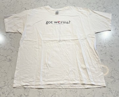 Columbia Got Worms Fishing T Shirt Mens 2XL White Graphic Cotton Tee
