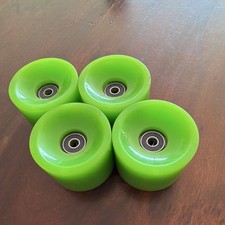 Neon Green 70mm Longboardskateboard Wheels Set Of 4 With Abec-9 Bearings. Neon Green 70mm Longboardskateboard Wheels Set Of 4 With Abec-9 Bearings.