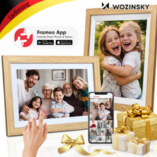 Digitaler Bilderrahmen 10,1 Zoll WiFi Frameo Touchscreen IPS HD 32GB Holz