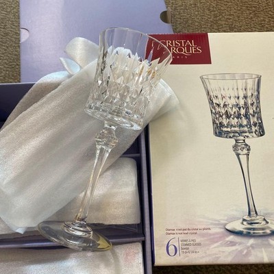 Crystal D'Arc Lady Diamond Wine Set of 6 Glasses