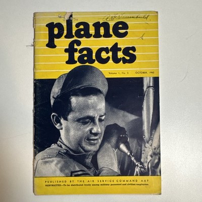 PLANE FACTS PAMPHLET BOOK October 1943 Air Service Command AAF