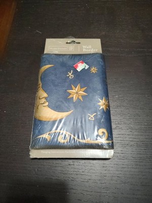 NOS Vintage 90's Celestial Moon Stars Whimisgoth Wall Border Wallpaper