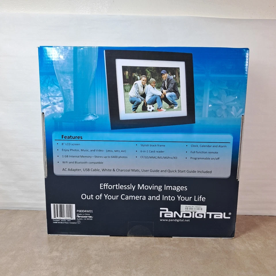 Pandigital Panimage Digital Photo Frame (NEW) PI8004W01B 8-Inch LED (Black) - Image 2 of 4