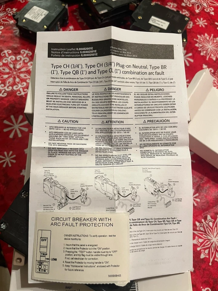 Martillo de corte Eaton CHFP120AF/CHFCAF120PN 20A AFCI interruptor de falla de arco Foto 3 de 4