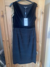 BNWT Alexon velvet tiered black dress size 12 evening cocktail party RRP £135