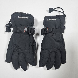 Hot Fingers Winter Gloves Youth Large 9-10 Black Insulated Ski Snow Kids