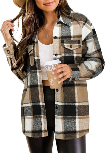 Regular Fit Maniche Lunghe Camicie Fantasia A Quadri, Quadretti, Tartan E Scozzese Donna Vestibilità Regular Fit Morbida