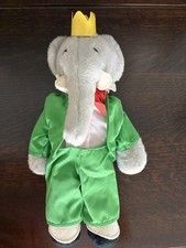 BABAR PLUSH THE ELEPHANT KING WITH CROWN, 1977 COMPLETE OUTFIT
