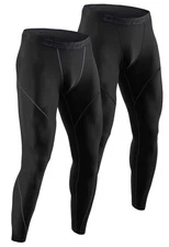 Men's Thermal Compression Pants, Athletic Leggings Base Layer Bottoms (2 Pack...