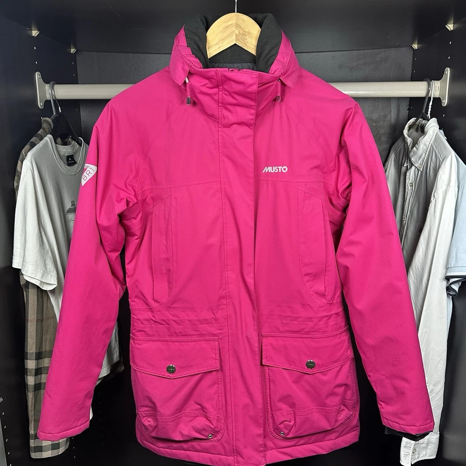 Chaqueta Musto Performance BR1 Offshore Talla UK 10 Mujer’s Rosa Impermeable Parka Foto 2 de 4