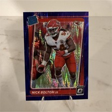 2021 Panini Donruss Optic Rated Rookie Prizm #275 Nick Bolton Chiefs NFL Card. rookie card picture