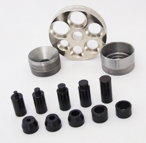 Big Self Centering Coin Ring Hole Punch Set, No Spacers With Reducing Plate - Afbeelding 2 van 3