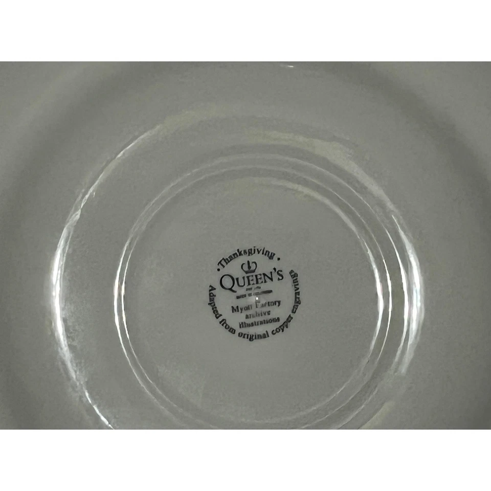 QUEEN’S Thanksgiving Oval Platter & Dinner Plate LOT Multicolor Flowers Myott - Image 3 of 4