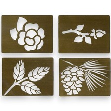 Prägeschablonen Embossing Set 4 x Natur Blätter Blumen (005) Karten Scrapbooking