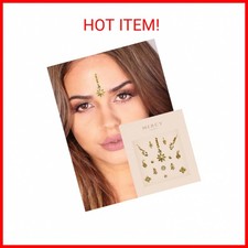 Floral Gold Bindi   Crystal Indian Bindi Face Jewels Gold Multi Packet