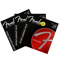 3 Pack Set for Fender Electric Guitar Strings Regular 010-46 Nickel Plated Steel
