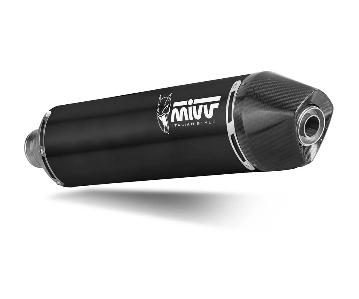 Mivv Muffler slip-on exhaust STR1 Black Inox for KTM 690 SMC R B 2019 > 2020