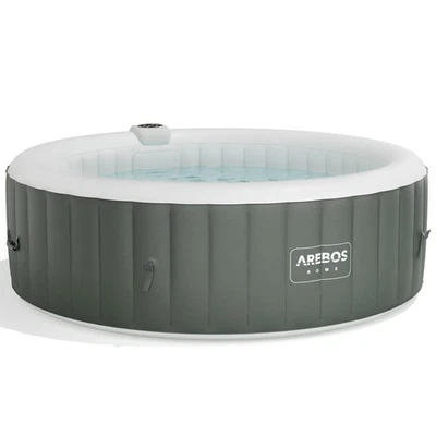 AREBOS Whirlpool | In- & Outdoor | ⌀ 208 cm | LED-Display | mit Heizung | Rund - Bild 1 von 4