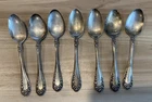 Wallace Rose Pattern Sterling Silver Teaspoons (7)