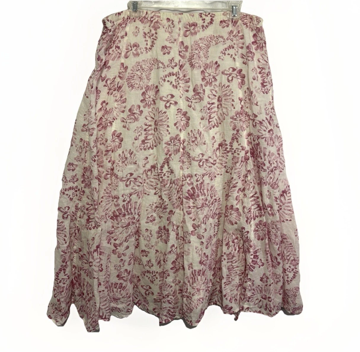 J.Jill Skirt Size M Pink Cream Floral Midi Flowy A-Line Linen / Cotton Lined
Opens in a new window o
