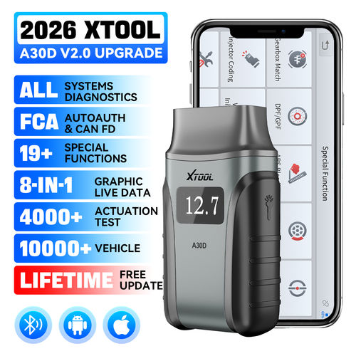 XTOOL A30D OBD2 Scanner Bidirectional Scan Diagnostic Tool Full System ...